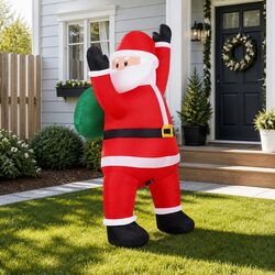 Christmas Inflatable Santa Climbing 1.9M LED Illuminated Outdoor Indoor
