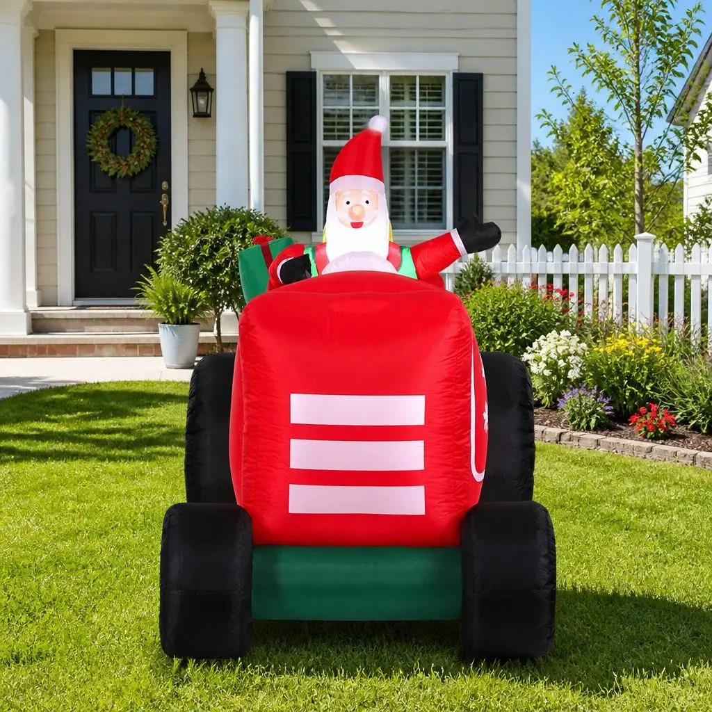 Christmas Inflatable Santa Truck 2.6M LED Decorations Indoor Outdoor Display