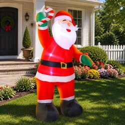 Christmas Inflatable Santa 3M Illuminated Decoration Red White LED Indoor