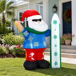 Christmas Inflatable Santa 1.6M Illuminated Multicoloured Decorations with LED