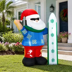 Christmas Inflatable Santa 1.6M Illuminated Multicoloured Decorations with LED