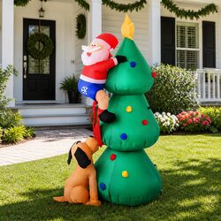 Christmas Inflatable Santa Tree 1.8M LED Illuminated Festive Holiday Outdoor