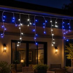 20M Icicle Lights 800 LED Blue Outdoor Indoor Christmas Decoration 8 Modes