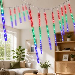 7M Christmas Icicle Shower Lights 288 LED Multicolour Festive Outdoor Indoor
