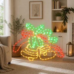 216 LED Multicoloured Christmas Bell Lights 0.76M Outdoor Indoor Decorations