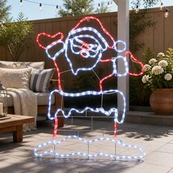 Christmas Lights 248 LED Multicoloured Santa Motif Outdoor Indoor Decorations 1M