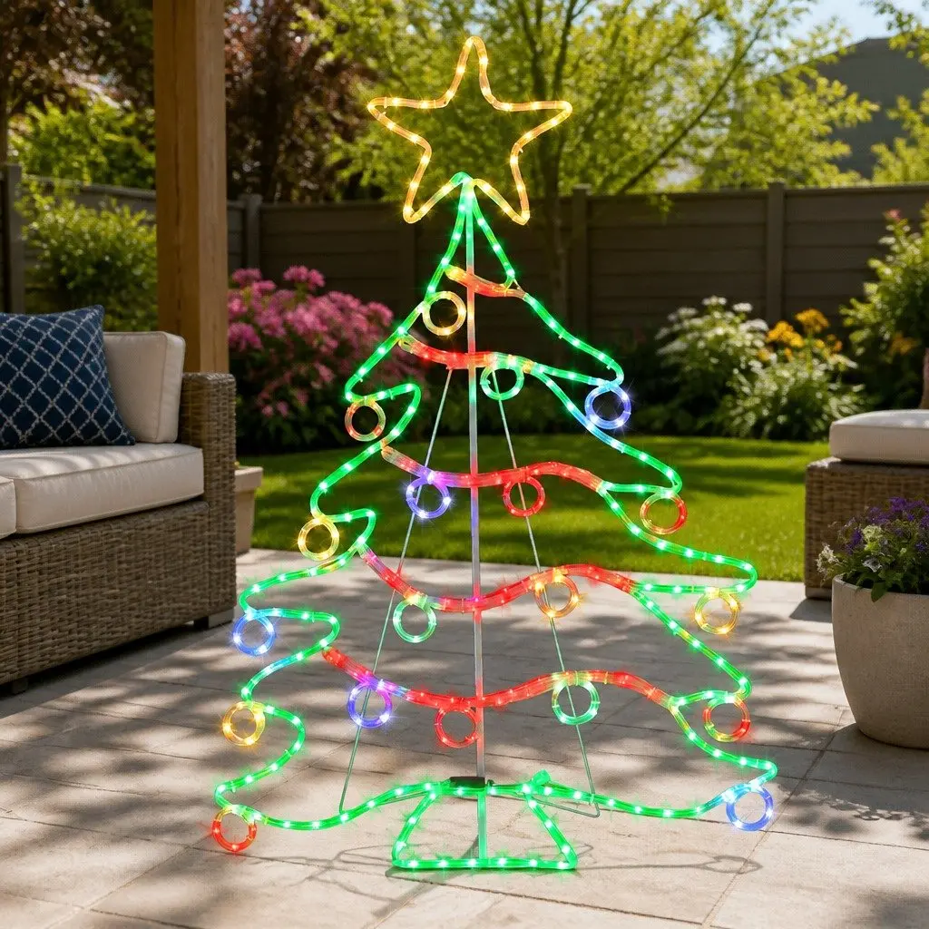 LED Christmas Light Multicoloured 1.18M Rope 288 Bulbs Outdoor Decoration