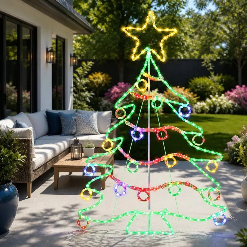 LED Christmas Light Multicoloured 1.18M Rope 288 Bulbs Outdoor Decoration