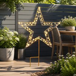 100 LED Warm White Christmas Lights Star Ground Garden Outdoor Decoration