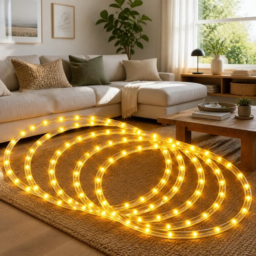 Christmas Rope Light 20M 600 LED Warm White Indoor Outdoor Decorations