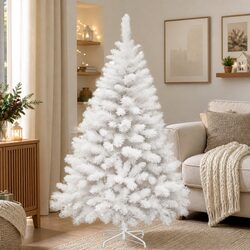 White Christmas Tree 1.5M 308 Tips Compact Festive Decor Small Space Apartment