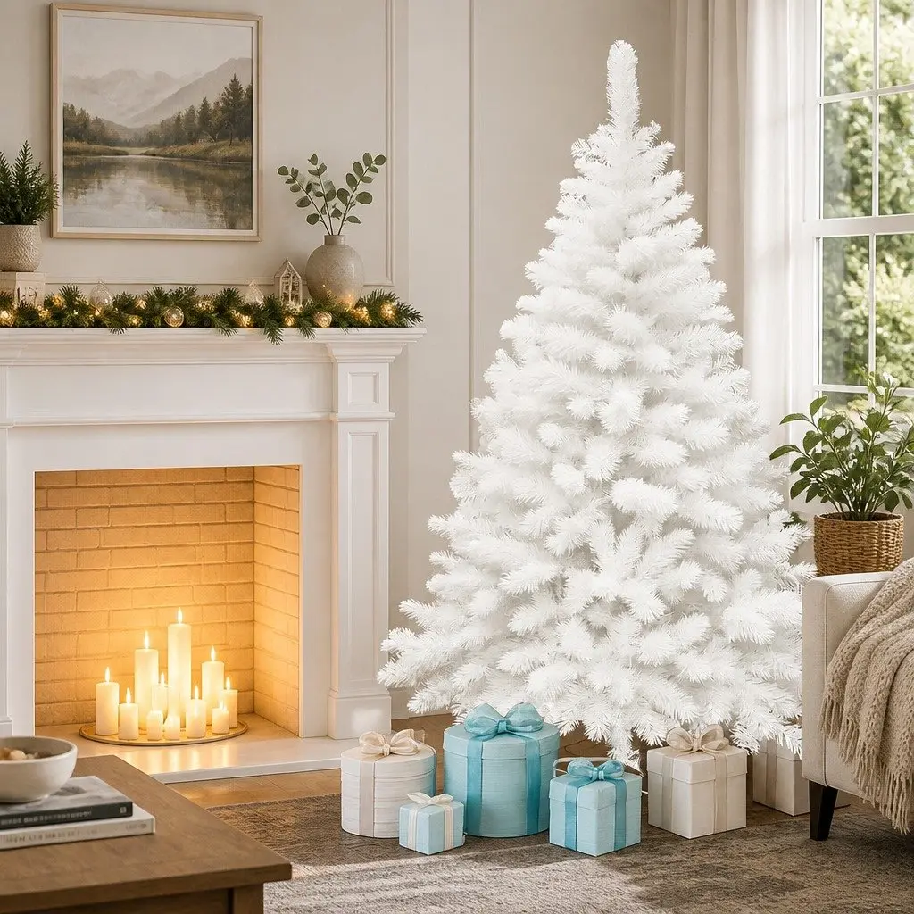 White Christmas Tree Compact 1.5M 308 Tips PVC Small Space Decor