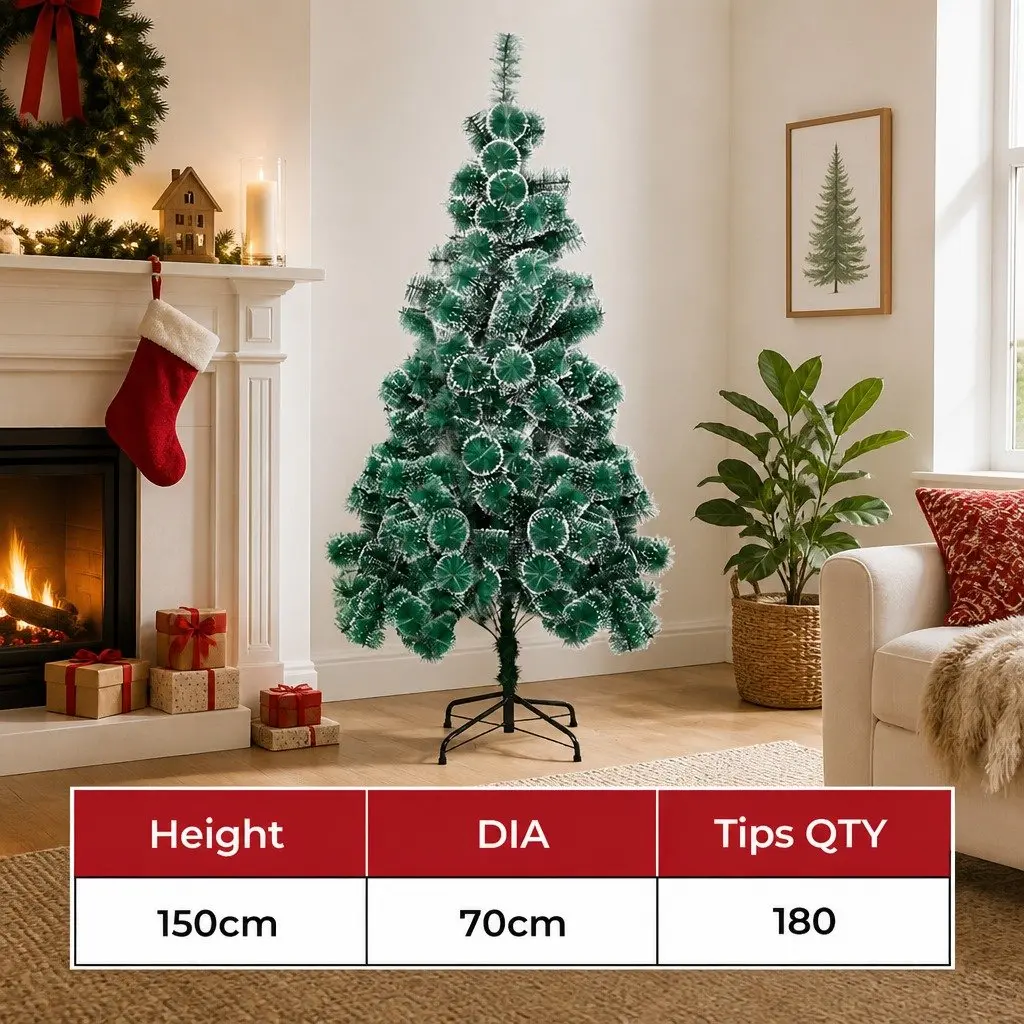 Christmas Tree 1.5M 180 Tips Green PVC Pine Needle Artificial Holiday Decoration