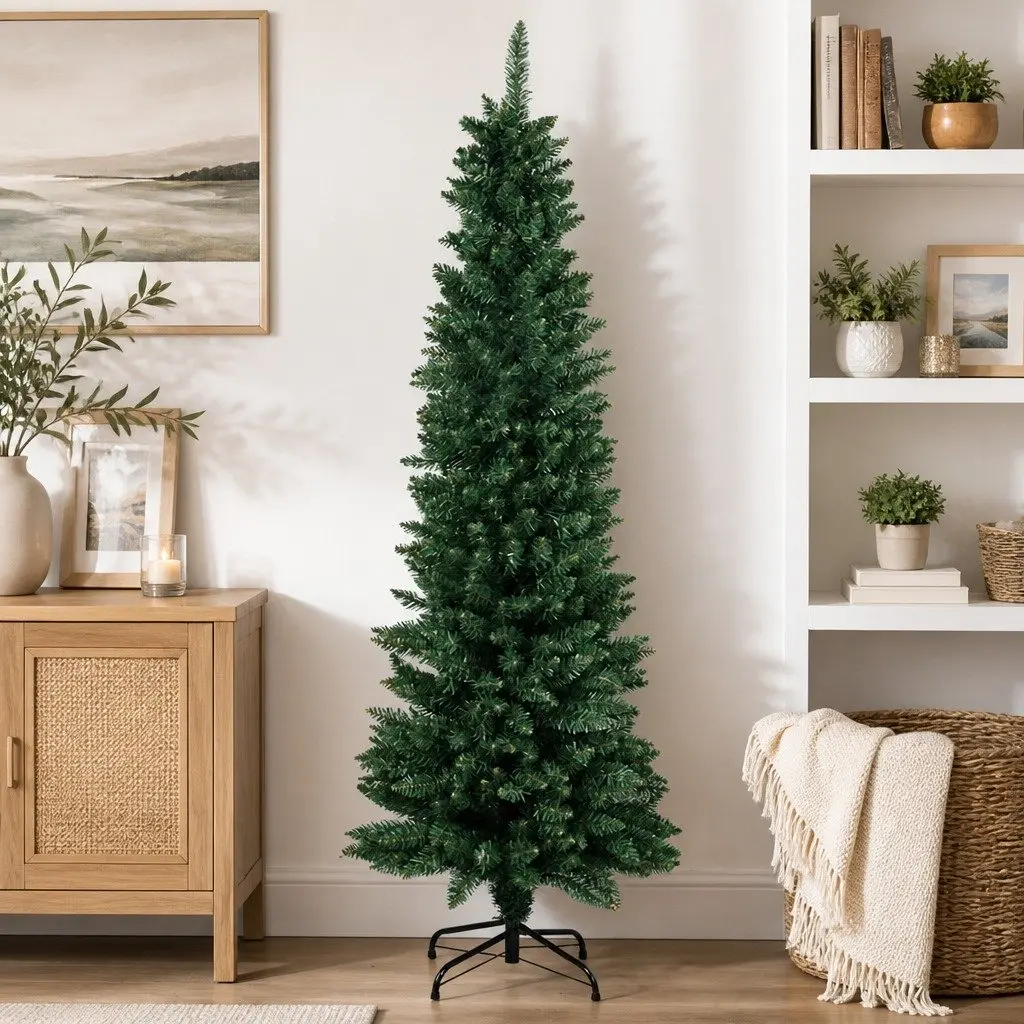 Pencil Christmas Tree 1.8M 600Tips Slim Artificial Xmas Green Décor Indoor