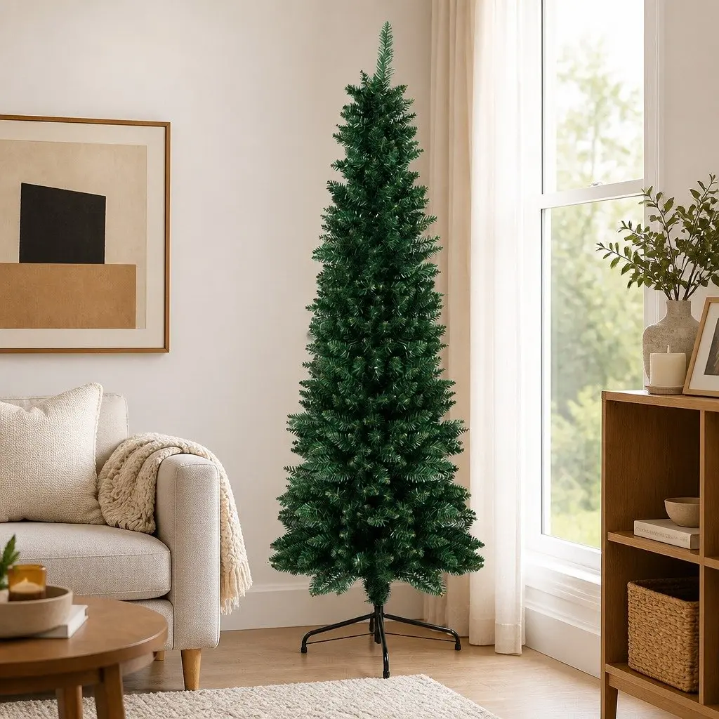Pencil Christmas Tree 1.8M 600Tips Slim Artificial Xmas Green Décor Indoor