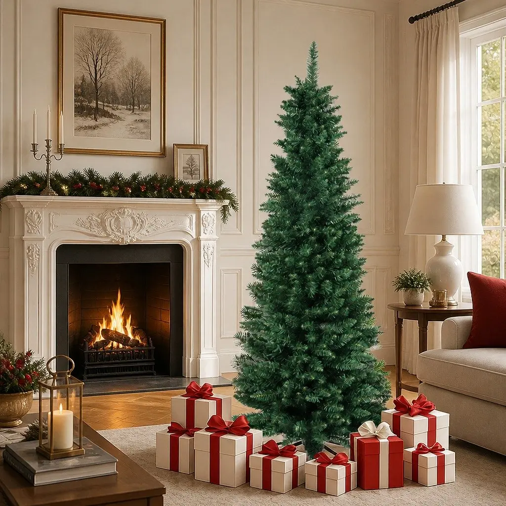 Pencil Christmas Tree 1.8M 600Tips Slim Artificial Xmas Green Décor Indoor