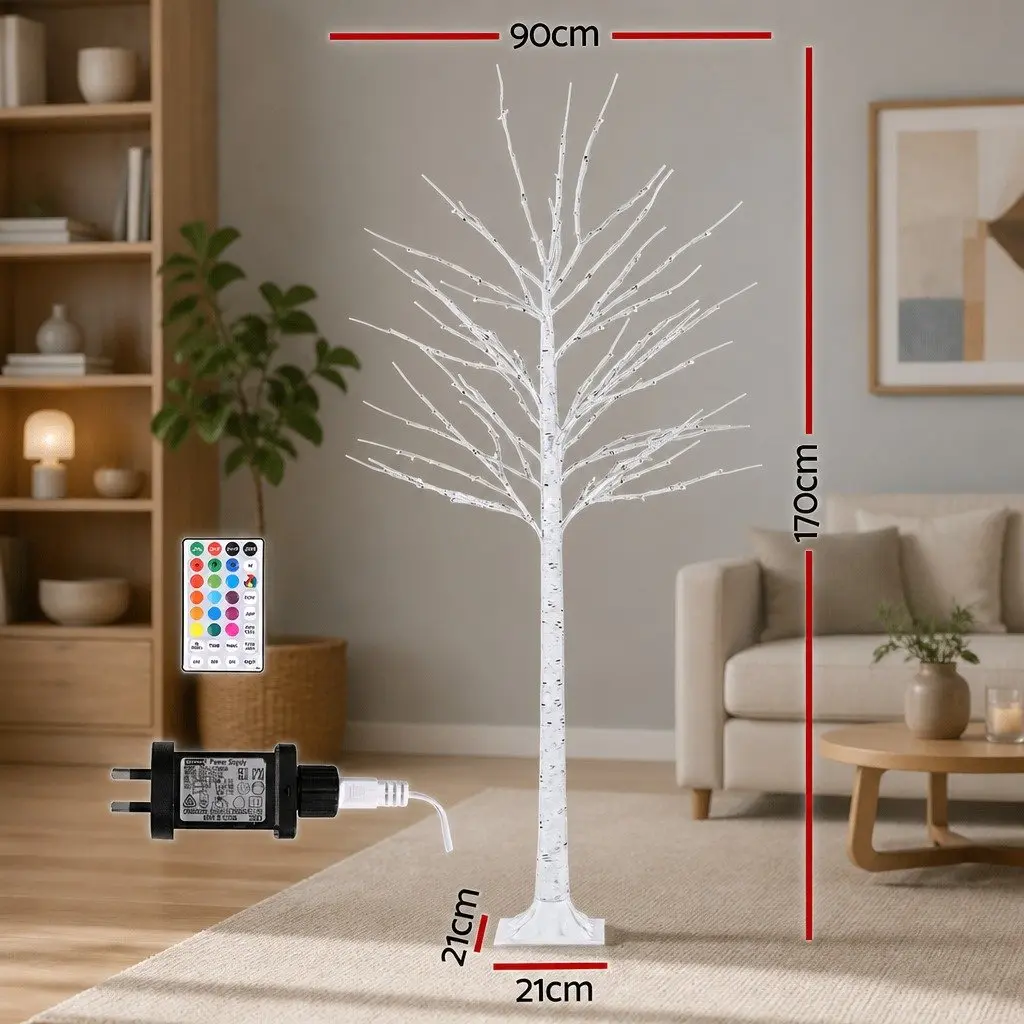 Christmas Tree Pre-Lit 170cm 120 RGB LED Lights Remote Control Indoor Outdoor