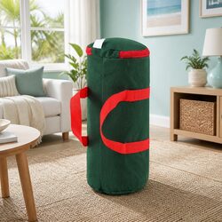 Christmas Baubles Storage Bag Cylindrical Xmas Ornaments Container Green Oxford