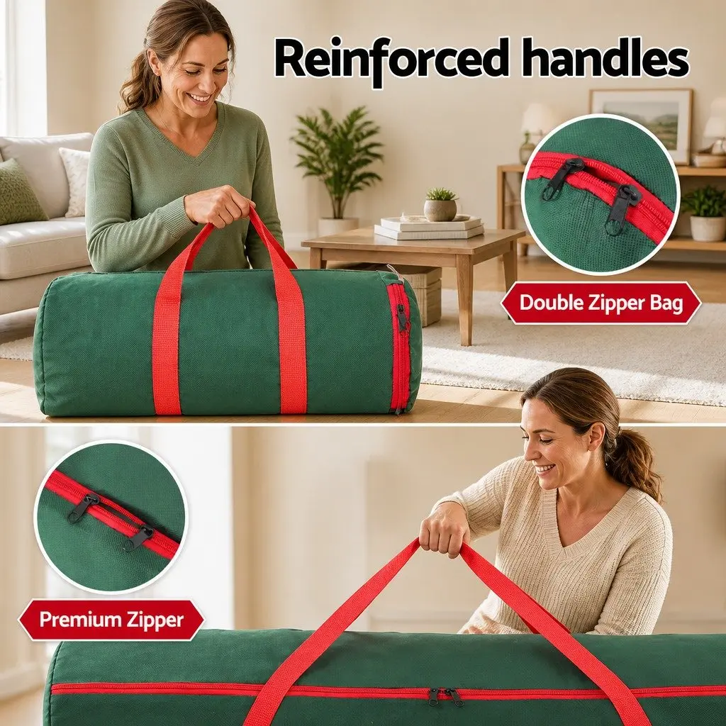 Christmas Tree Storage Bag Set Green Baubles Ornaments Container Organization