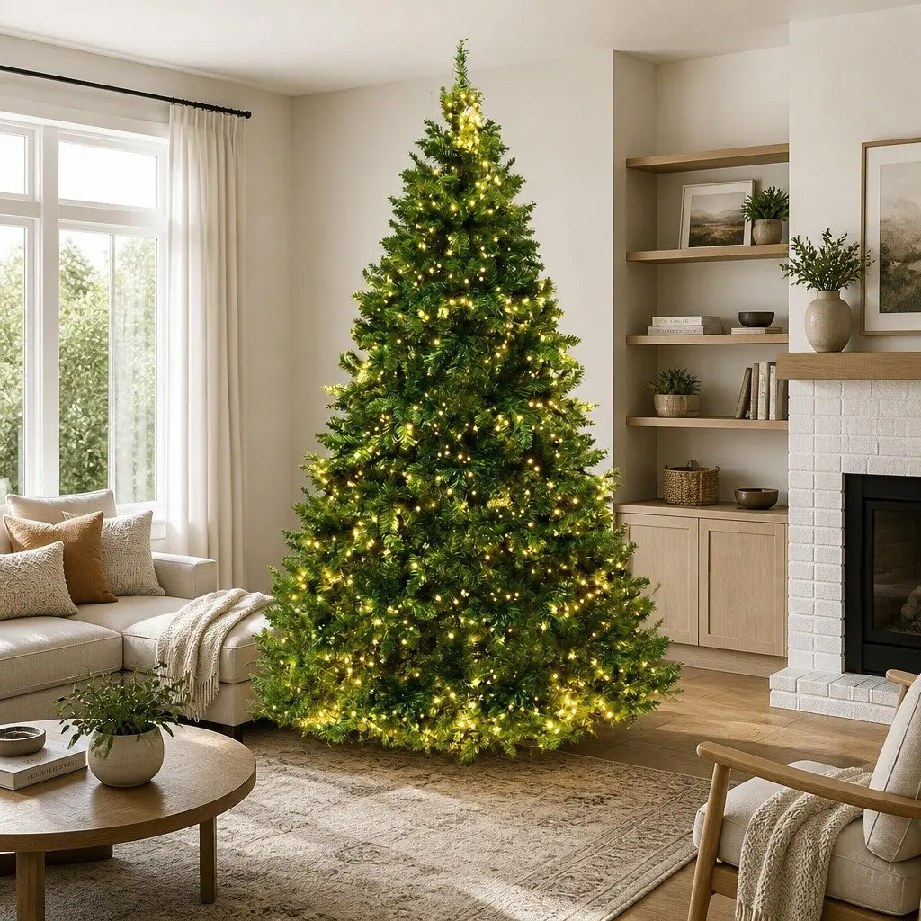 Christmas Tree Pre-lit 2.4m Green Fir Tree with 1488 LEDs Home Decor