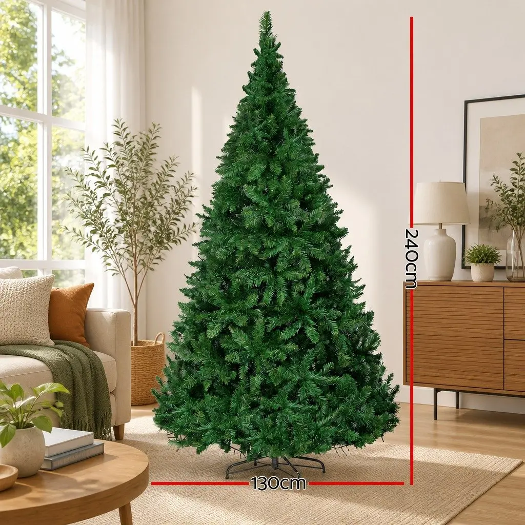 Christmas Tree Pre-lit 2.4m Green Fir Tree with 1488 LEDs Home Decor