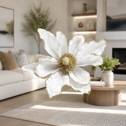 Christmas Poinsettia Flower Set 14Pcs White Garland Wreath Tree Decoration