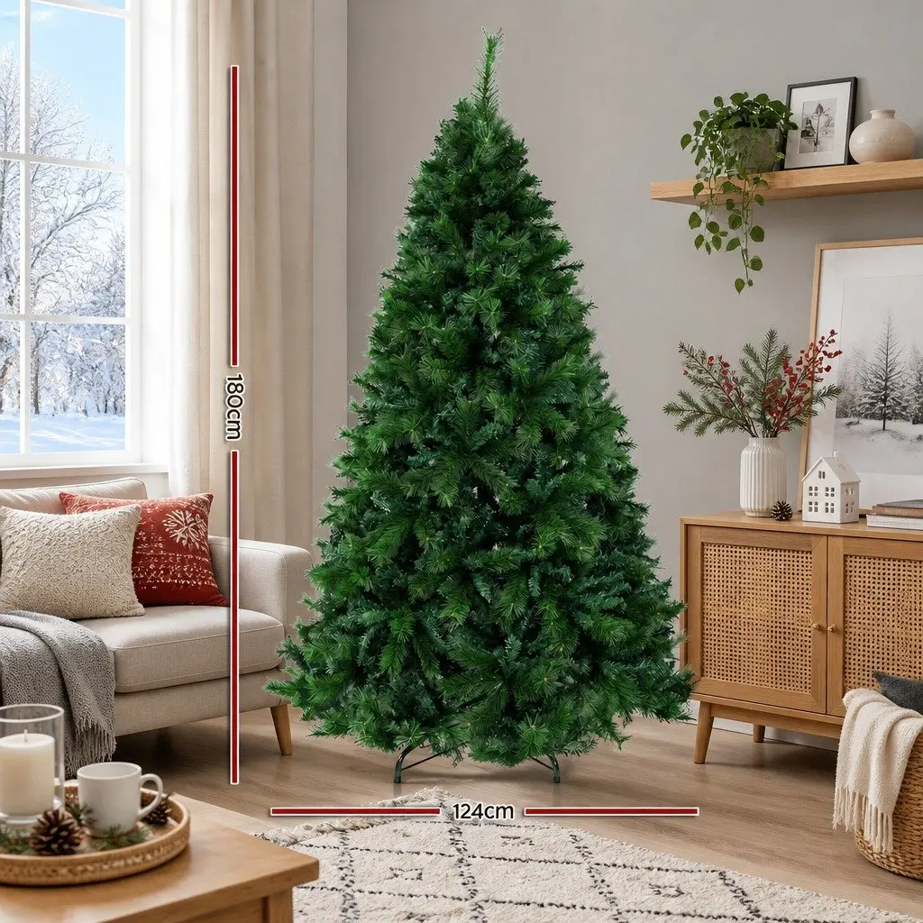 Christmas Tree 1.8M Green Xmas Pine Tree 1024 Tips Artificial Holiday Decoration