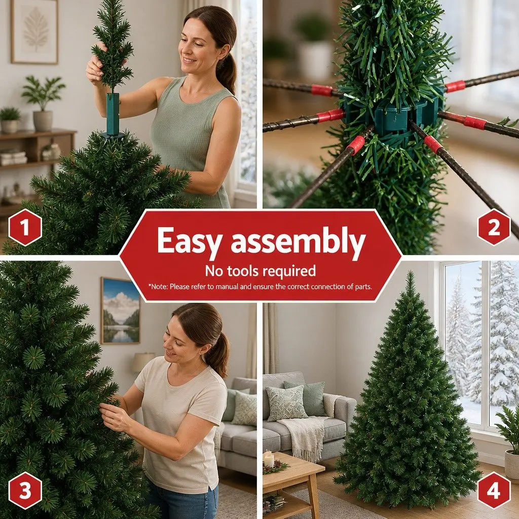 Christmas Tree 1.8M Green Xmas Pine Tree 1024 Tips Artificial Holiday Decoration