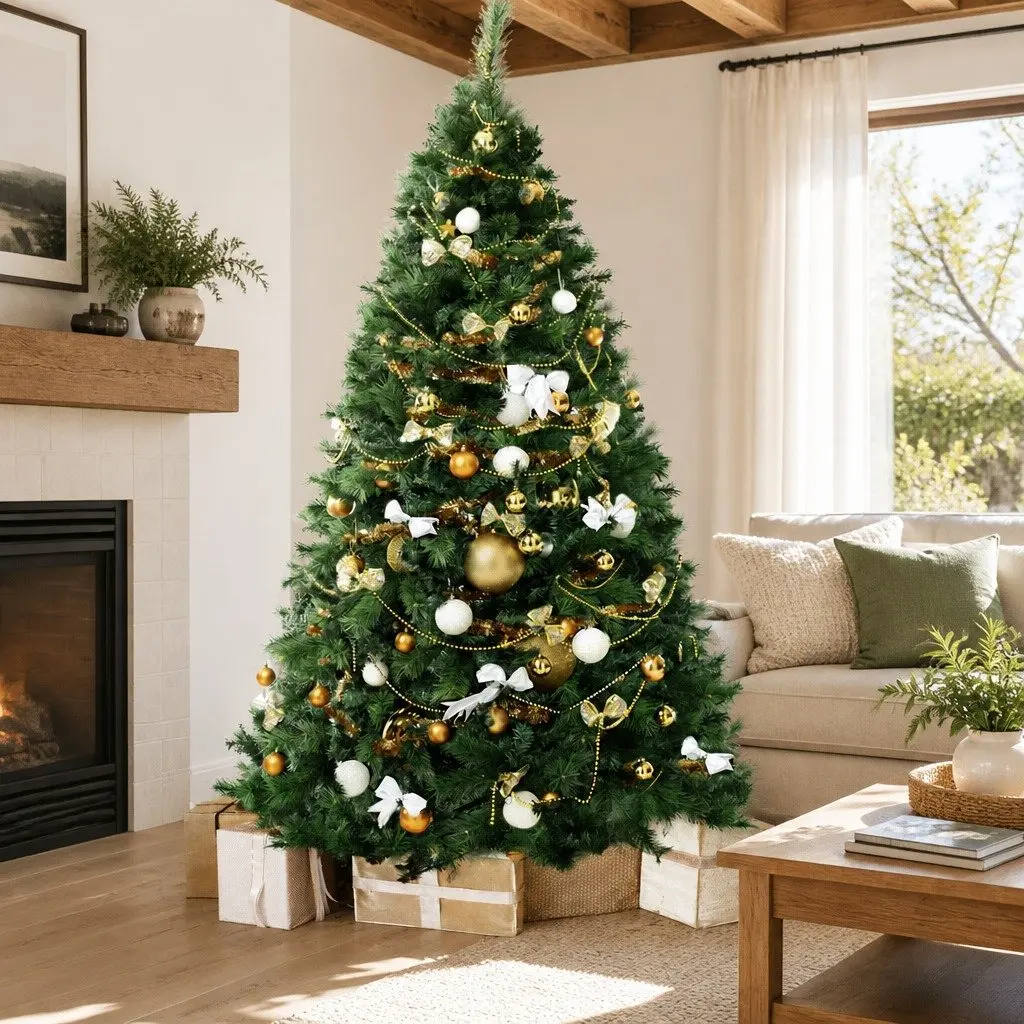 Christmas Tree Artificial Green Pine 2.4M 2100 Tips Holiday Home Decoration