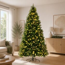 Pre-lit Christmas Tree 2.7M 9FT Green 2590 Tips Warm White LED Xmas Decorations