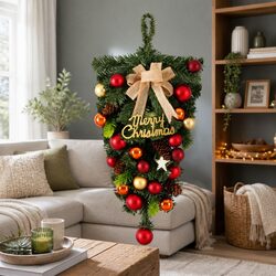 Hanging Christmas Garland 50CM Green Ornaments Decorations Party Wreath