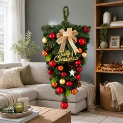 Hanging Christmas Garland 50CM Green Ornaments Decorations Party Wreath