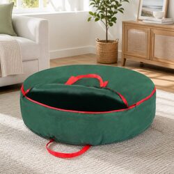 Christmas Garland Wreath Storage Bag Green 90cm Baubles Ornaments Container