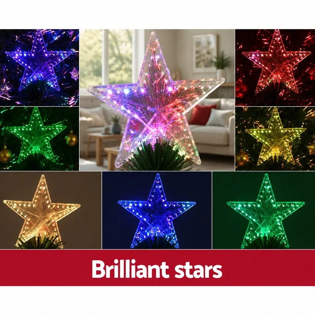 Optic Fibre Christmas Tree Pre-Lit 1.5m Multi Colour LED Holiday Decor
