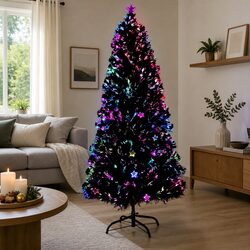 6ft Optic Fibre LED Christmas Tree Multi Colour Lights Twinkle Pre-lit Xmas