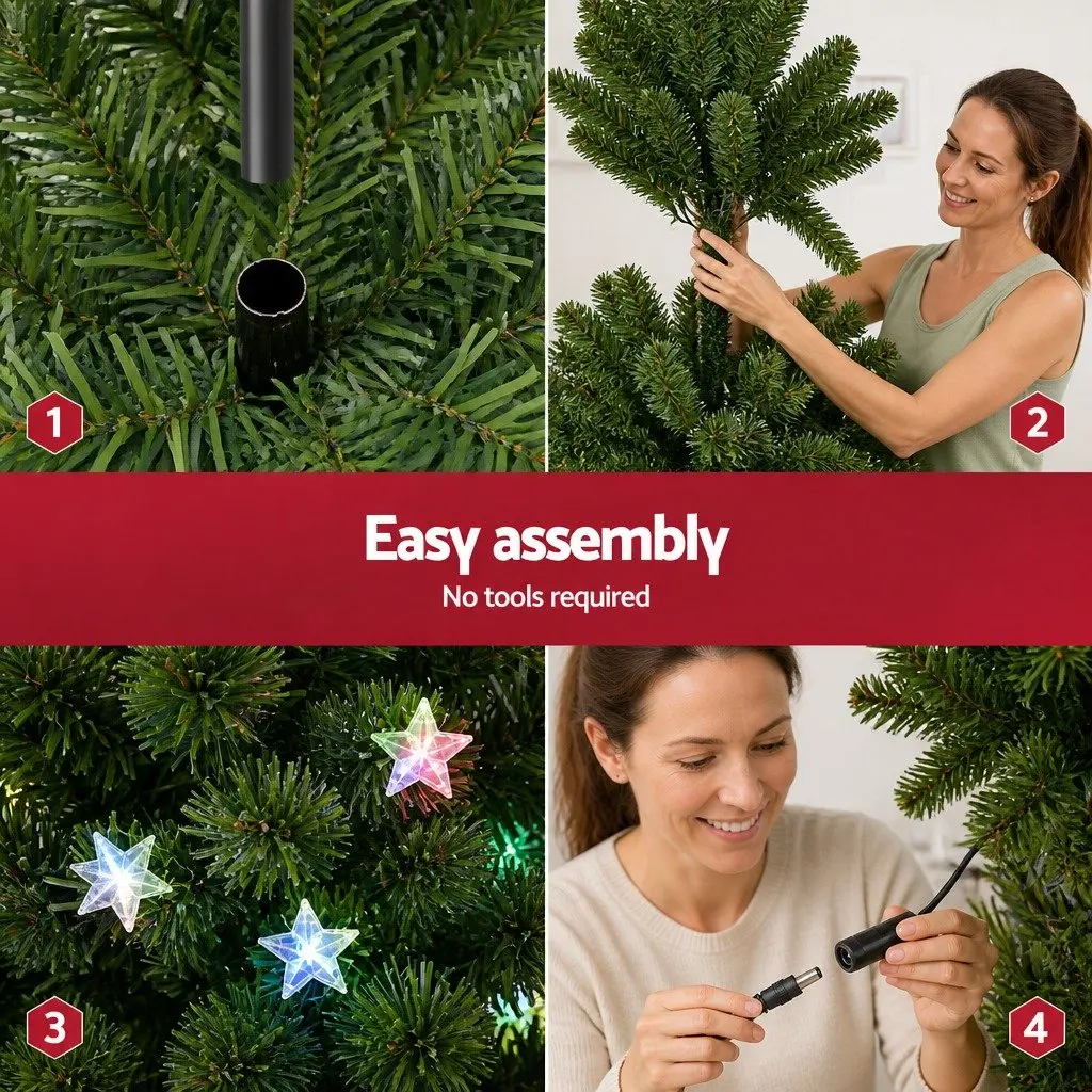 Christmas Tree 1.8m 6FT Optic Fibre LED Xmas Tree Multi Colour Pre-Lit Holiday