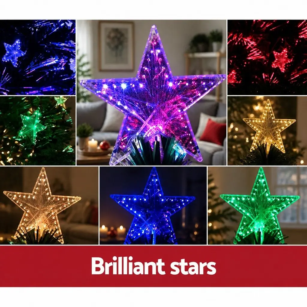 Christmas Tree 1.8m 6FT Optic Fibre LED Xmas Tree Multi Colour Pre-Lit Holiday