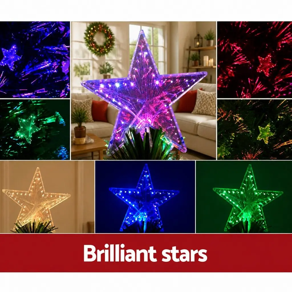 Christmas Tree 7FT Optic Fibre LED Xmas Tree Multi Colour Pre-Lit Home Decor