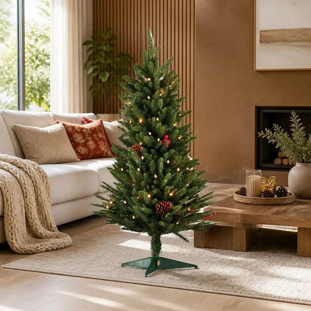 Mini Christmas Tree 90cm LED Xmas Tree Tabletop Small Space Party Decoration