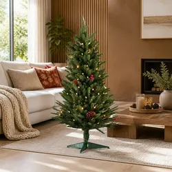 Mini Christmas Tree 90cm Green LED Lights Festive Holiday Party Decoration