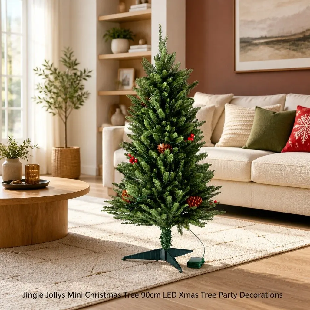 Mini Christmas Tree 90cm LED Xmas Tree Tabletop Small Space Party Decoration