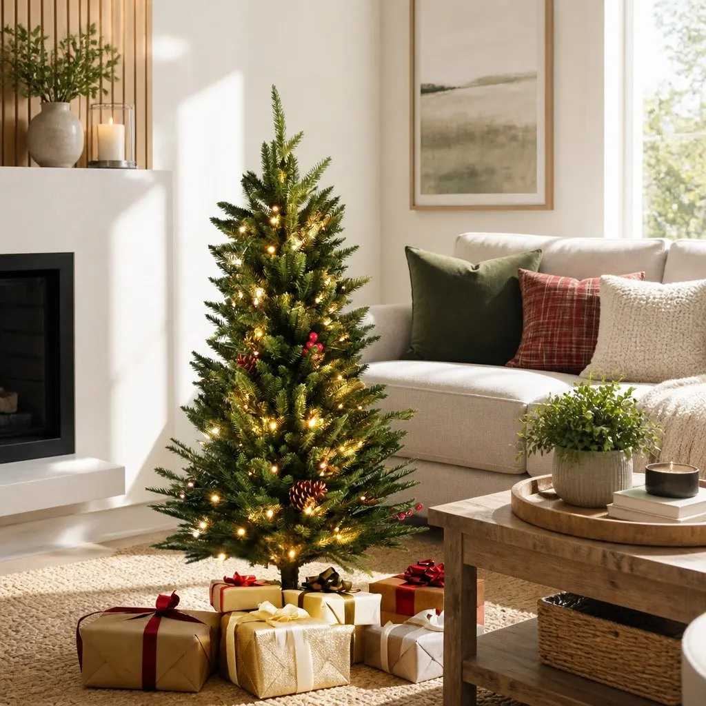 Mini Christmas Tree 90cm LED Xmas Tree Tabletop Small Space Party Decoration