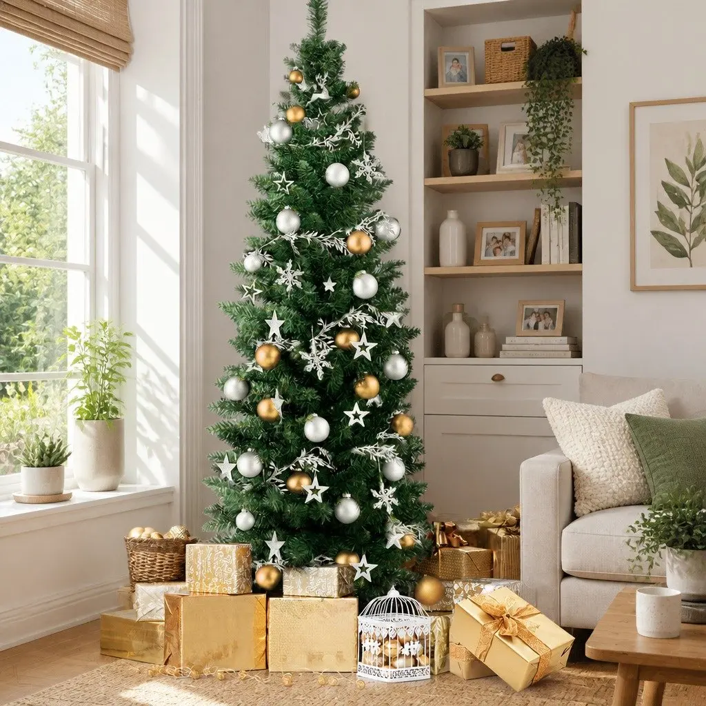 Christmas Tree 1.8m Artificial Xmas Tree Green 300 Tips Home Holiday Decoration