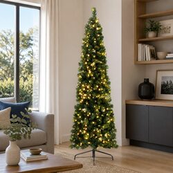 Pre-lit Half Corner Christmas Tree 2.1M 430 Tips Warm White LED Party Decoration