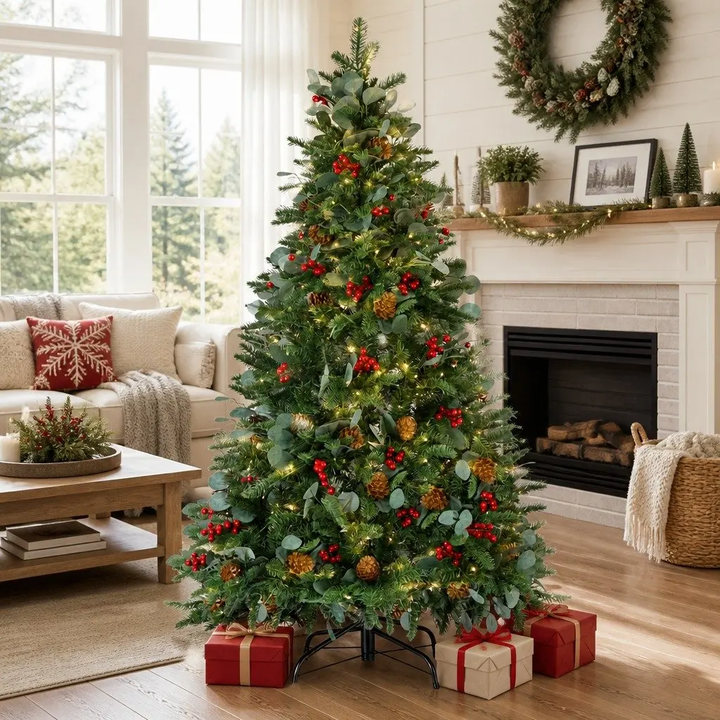 Christmas Tree LED 150cm Green Pre-lit with 355 Tips for Home Office Party Decoration
