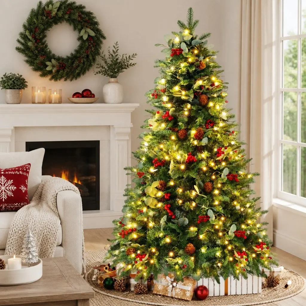 Christmas Tree LED 150cm Green Pre-lit with 355 Tips for Home Office Party Decoration