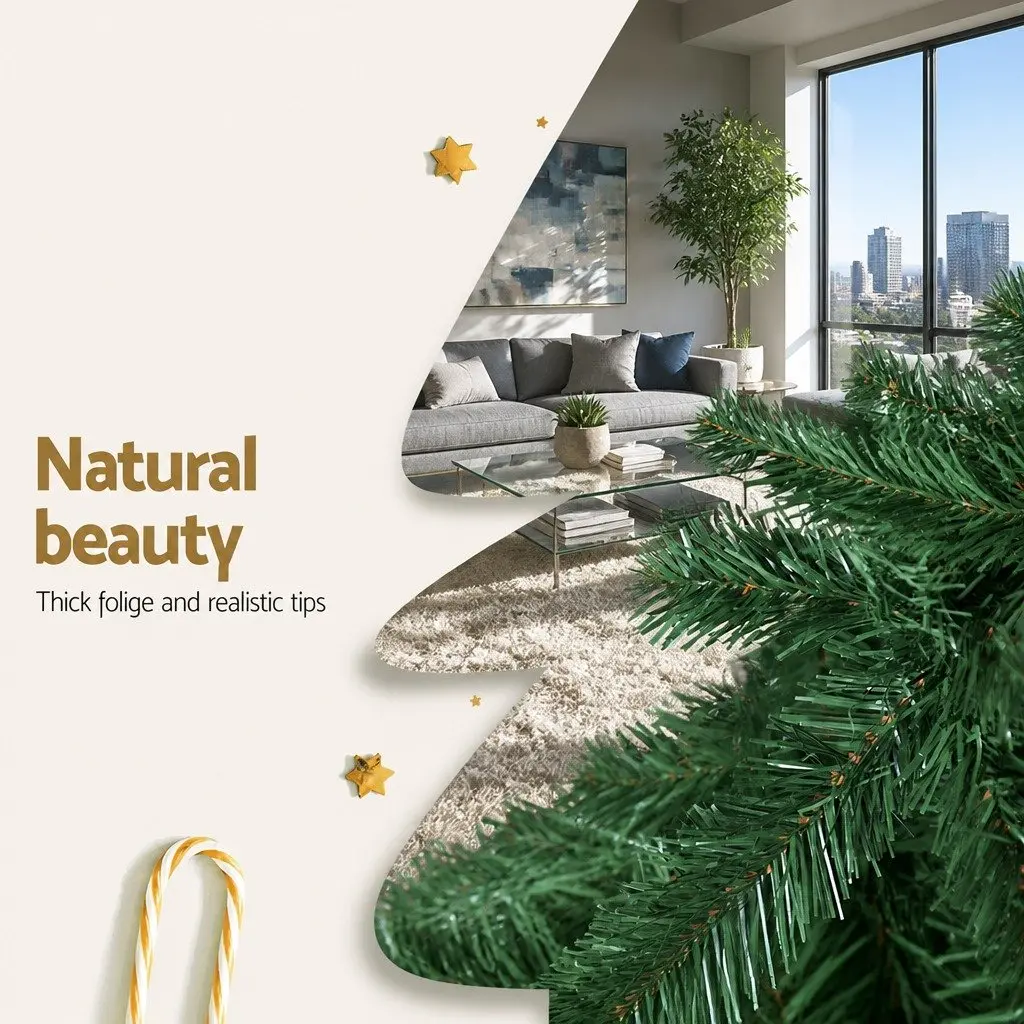 Christmas Tree Artificial Fir 2.1m Green 905 Tips Festive Decoration