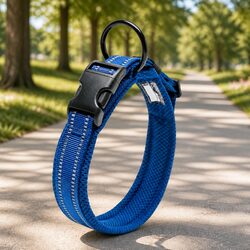 Heavy Duty Dog Collar with Reflectors Safety Lock Clip Buckle Stainless Steel O