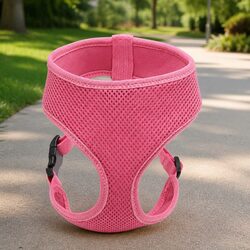 Dog Harness with Steel D Ring Pink XS Lightweight Breathable Mesh Adjustable