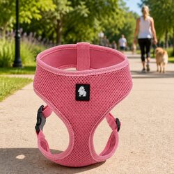 Dog Harness with Steel D Ring Adjustable Chest Belt Pink Large Size Pet